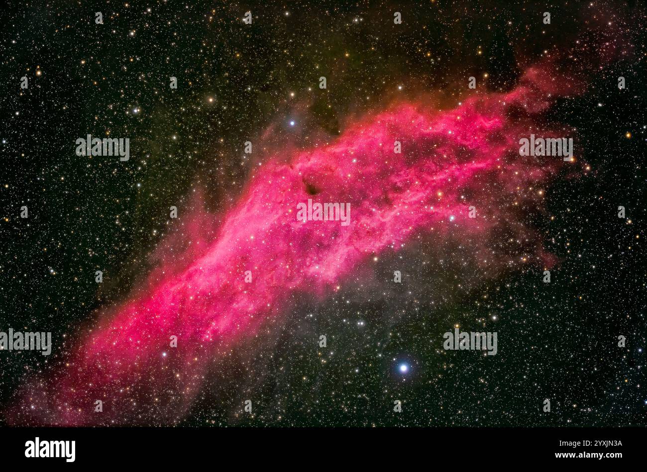 Der California Nebula, auch bekannt als NGC 1499, in Perseus. Stockfoto