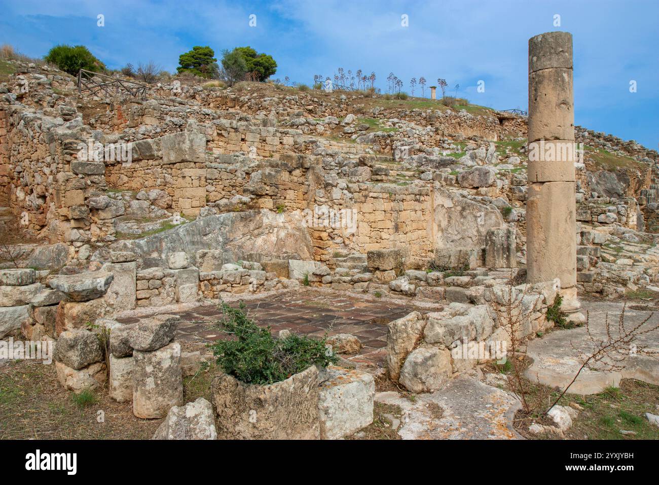 Archäologisches Gebiet von Solunto Stockfoto