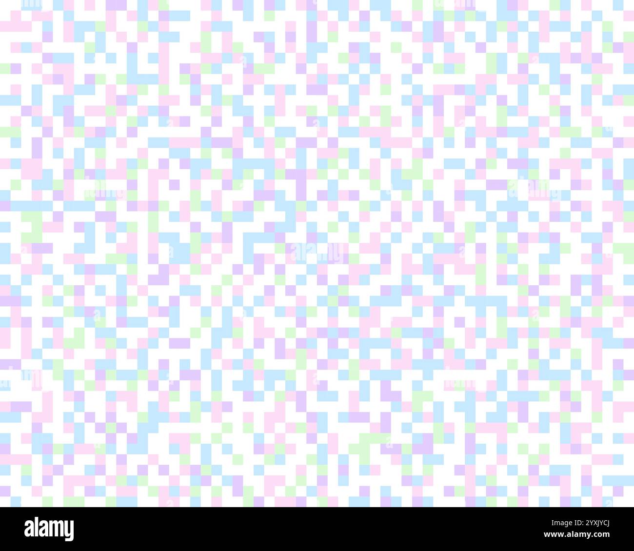 Abstraktes geometrisches Muster mit pastellfarbenen Quadraten. Pixelhintergrund Stock Vektor