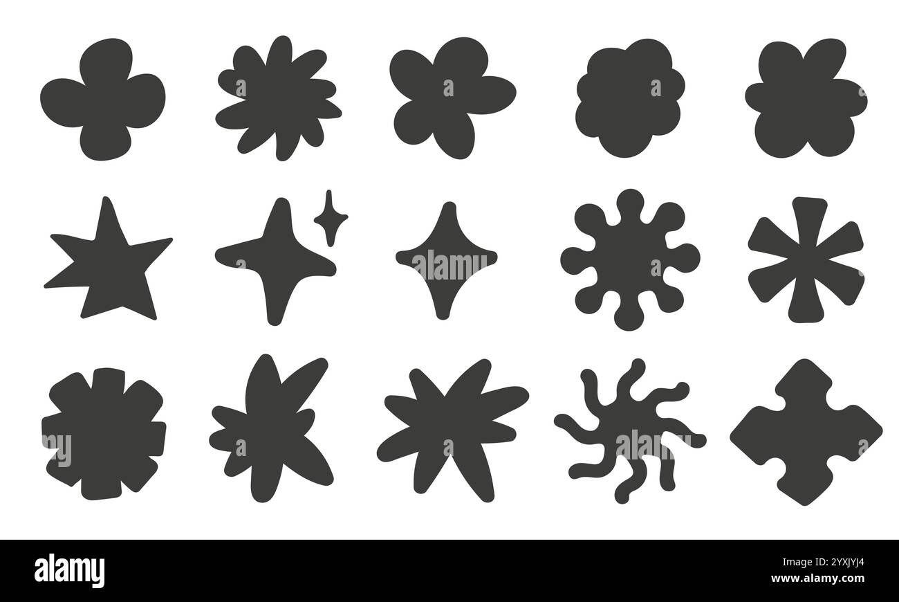 Handgezeichnete Formen Set. Doodle brutalistische Forms-Sammlung Stock Vektor