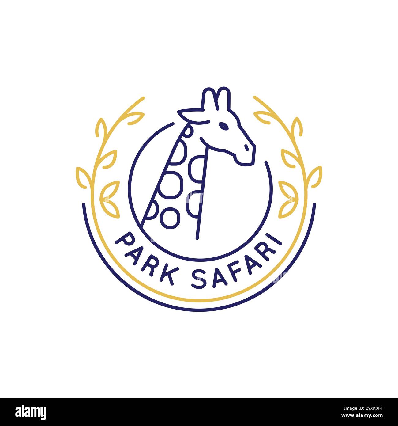 Einfaches Logo mit Park Safari Giraffe Logo-Symbol Stock Vektor