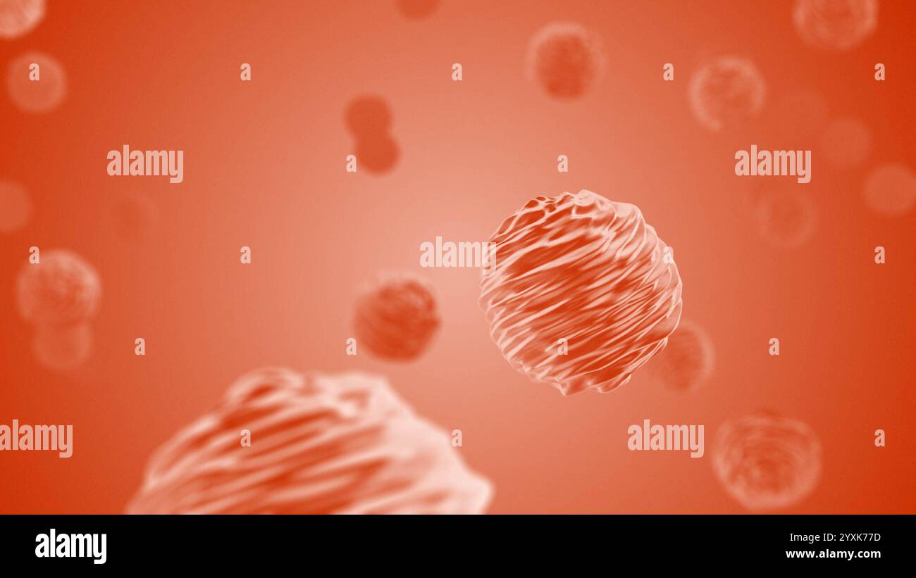 Die Struktur der roten Virusmoleküle Stockfoto