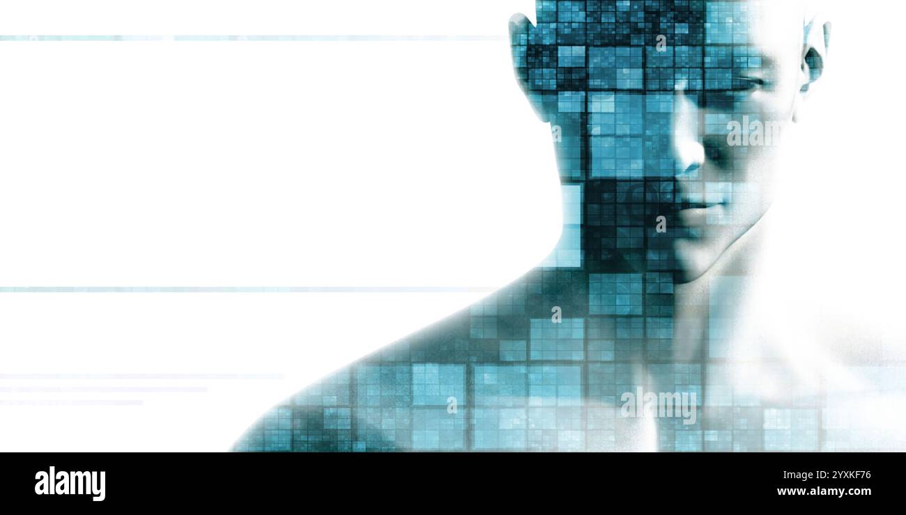 Machine Learning AI Künstliche Intelligenz abstrakte Konzept Stockfoto