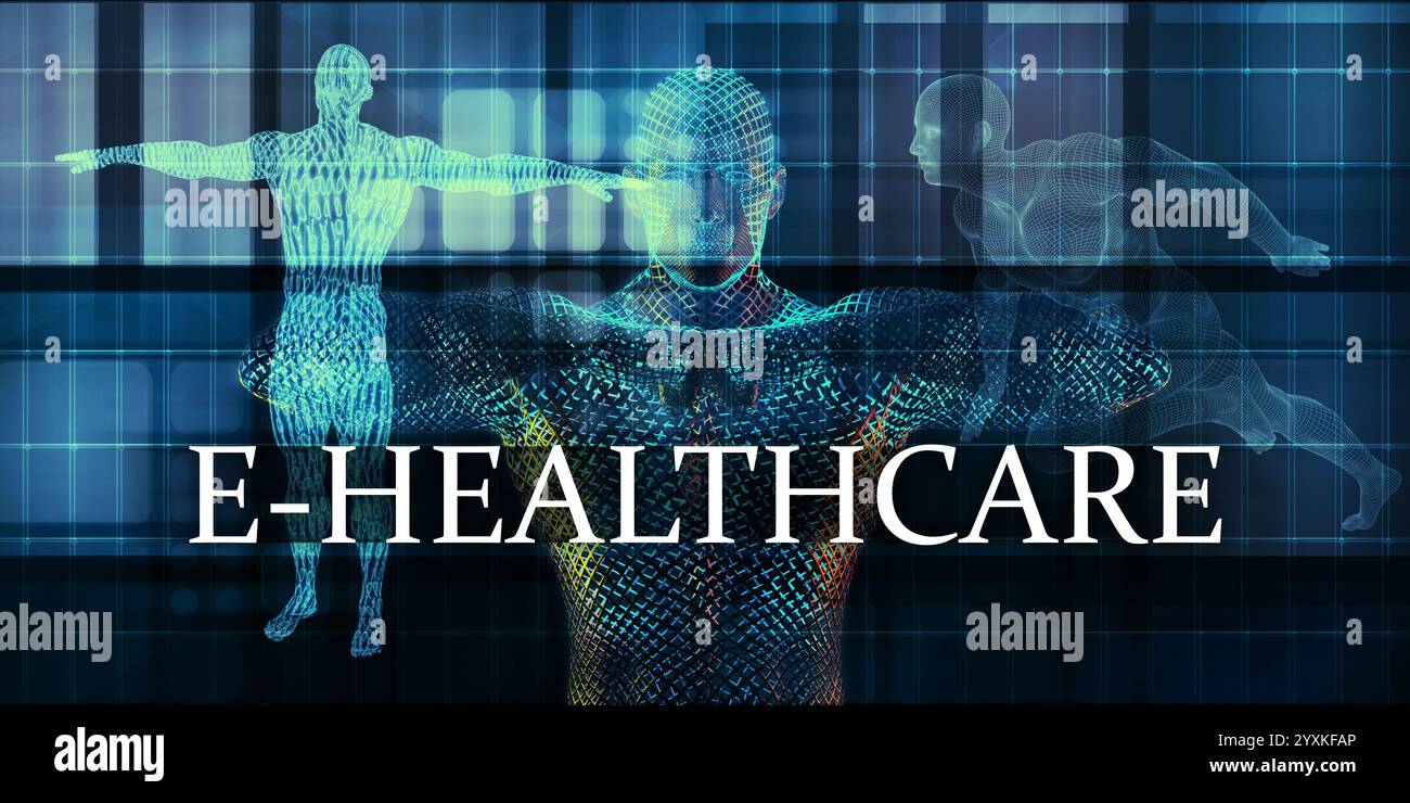E-Healthcare Medicine Study als medizinisches Konzept Stockfoto
