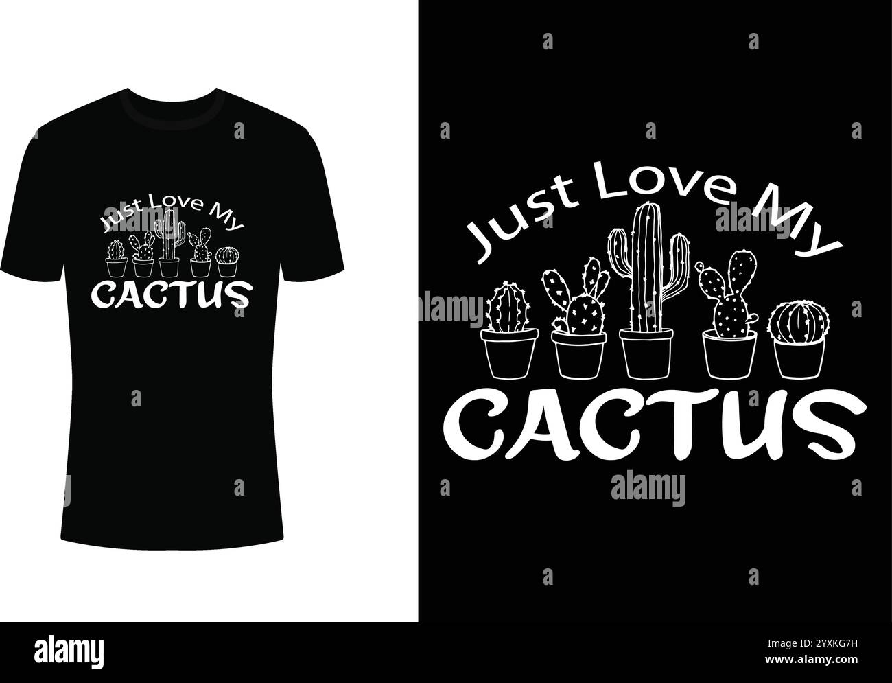 Ich liebe mein Cactus Gardening T-Shirt Design Stock Vektor