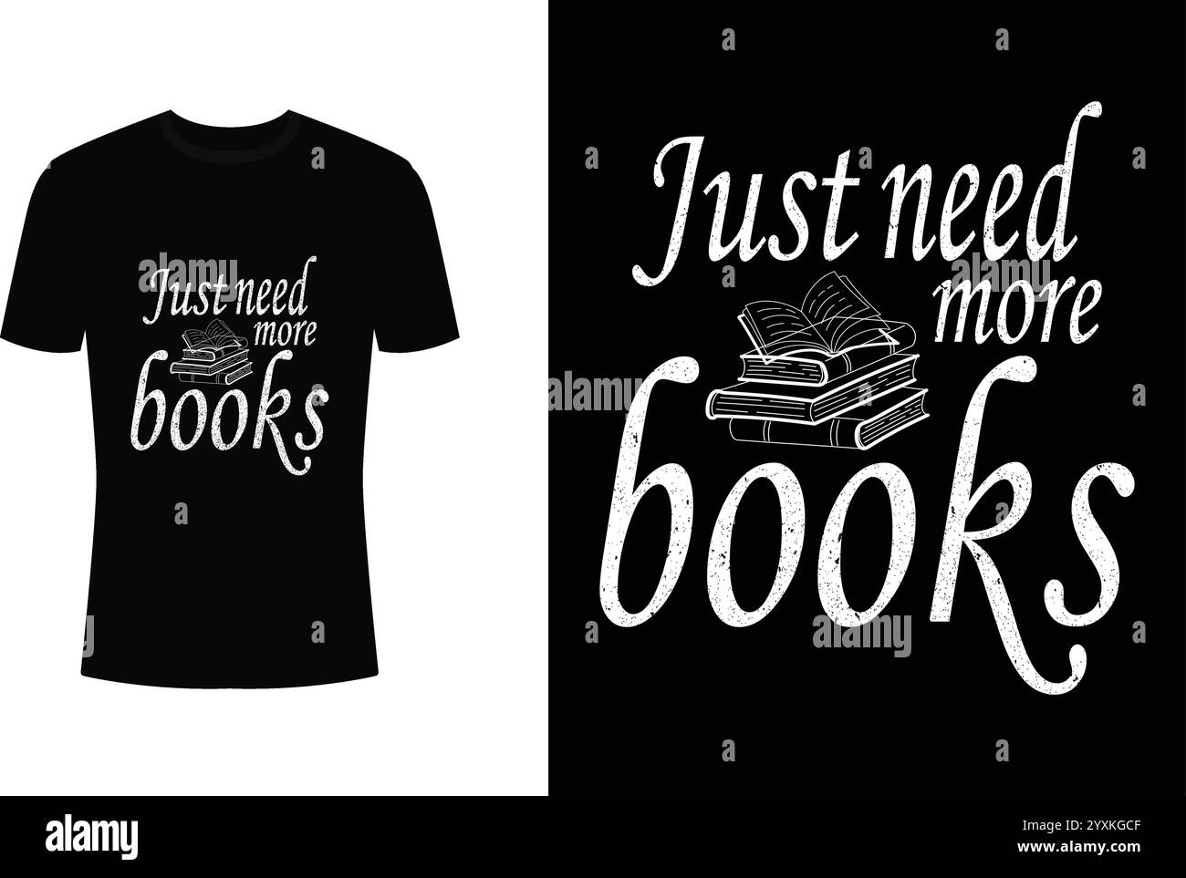 Ich brauche noch mehr Bücher Typografie T-Shirt Design Stock Vektor