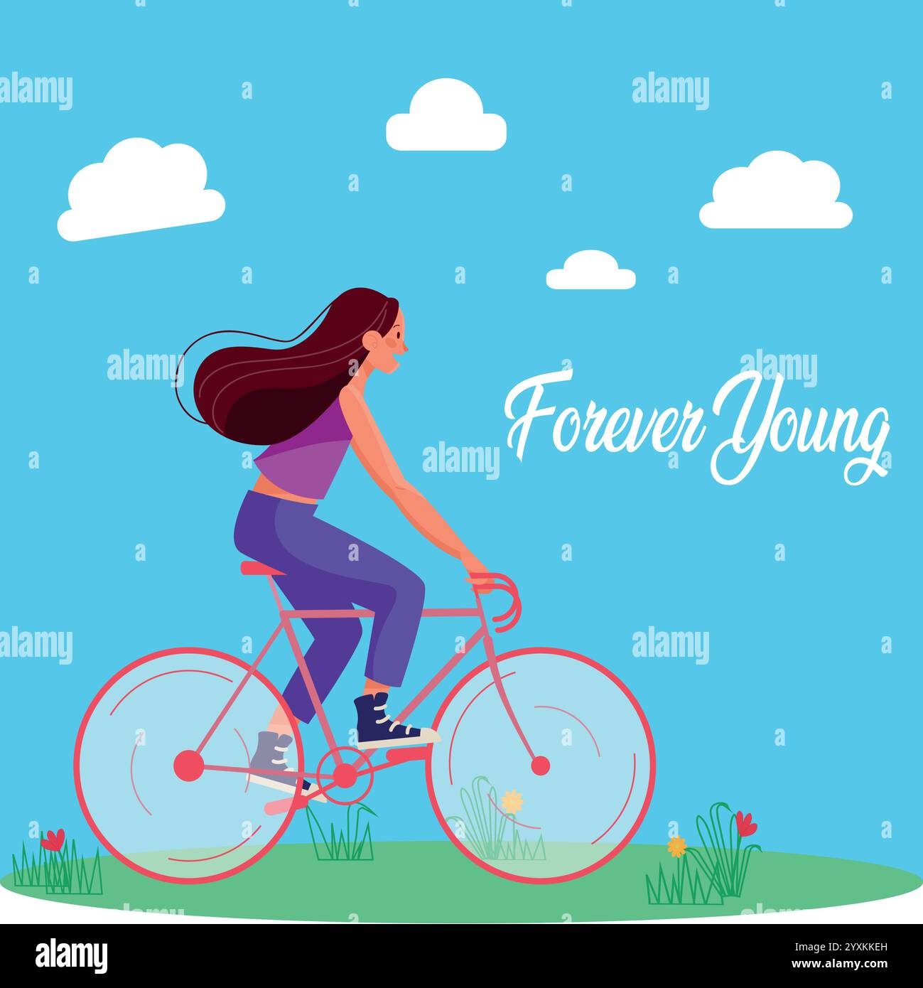 Forever Young International Youth Day Poster Kampagne, Hintergrund, Hintergrundbild, Druck, T-Shirt, Flyer Stock Vektor