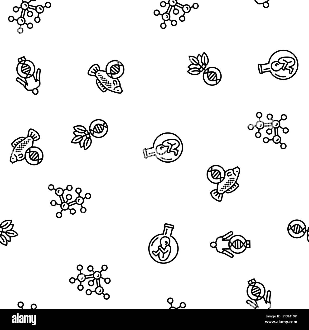 Gentechnik crispr Genom Seamless Pattern Vector Stock Vektor