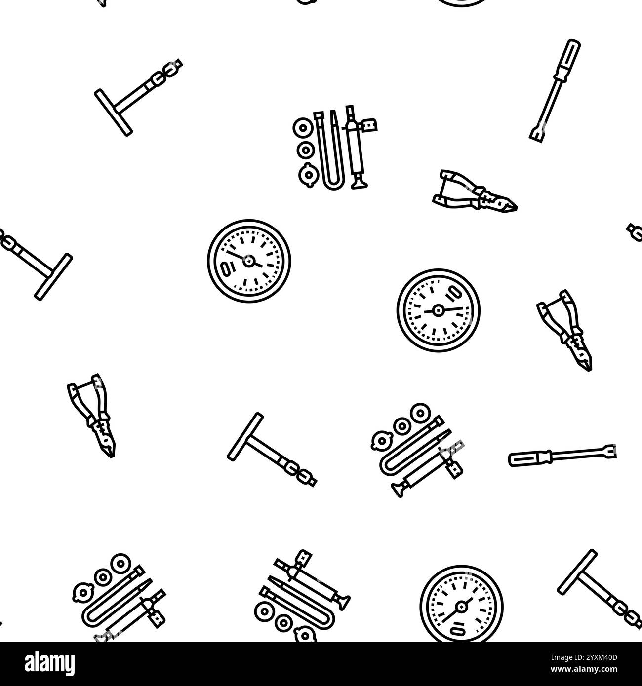 Autoreparaturwerkzeuge Schraubenschlüssel nahtlose Mustervektor Stock Vektor
