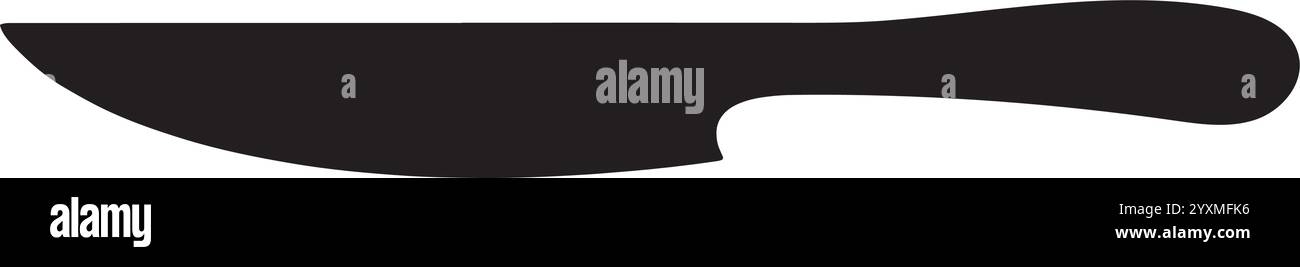 Einfache schwarze Silhouette eines Küchenmessers. Stock Vektor