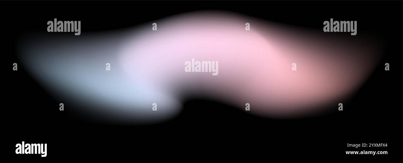 Aurora-Farbverlauf mit weichem Licht und leuchtender Unschärfe. Abstrakte Borealis-Form in Pastelltönen. Abbildung des flachen Vektors isoliert Stock Vektor