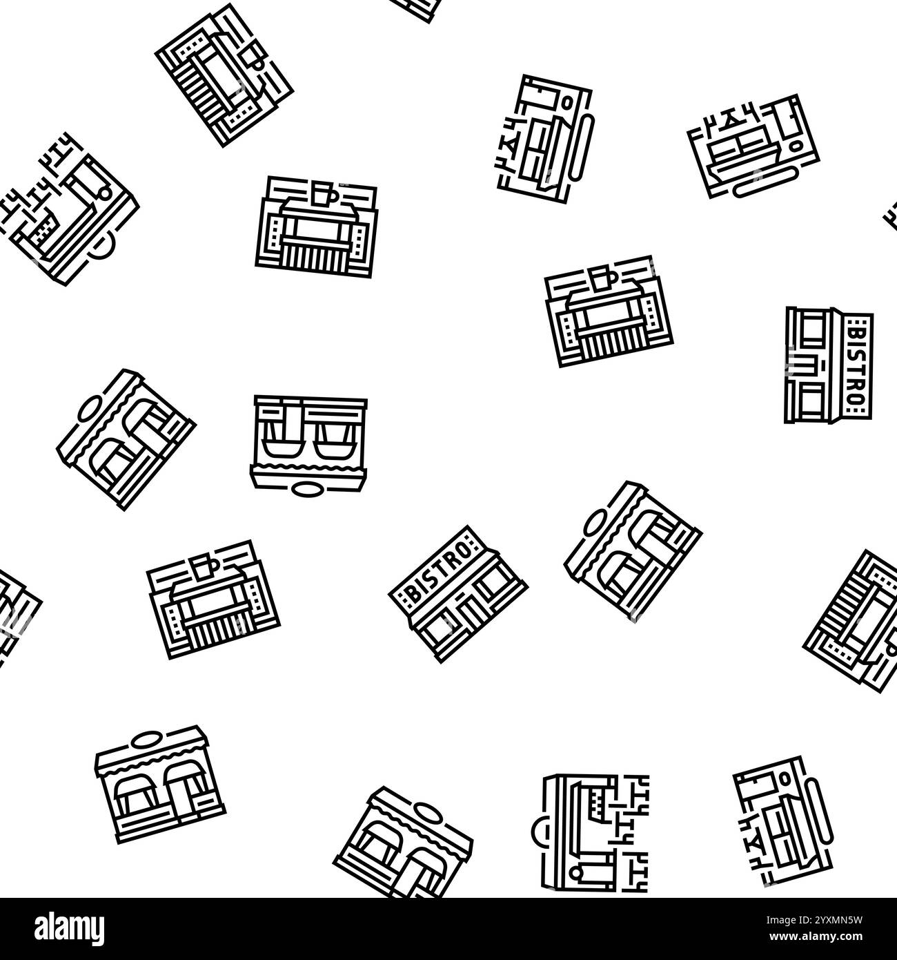 Street Cafe Essen Burger Festival nahtlose Muster Vektor Stock Vektor