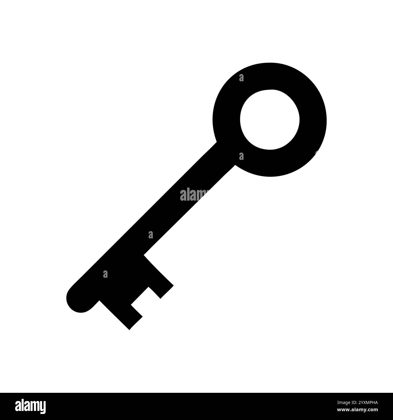 Verziertes antikes Schlüsselgrafik-Design, altes Schlüsselvektor-Haus-Icon-Logo. Alte Schlüsselsilhouette, antike Schlossabbildung. Stock Vektor