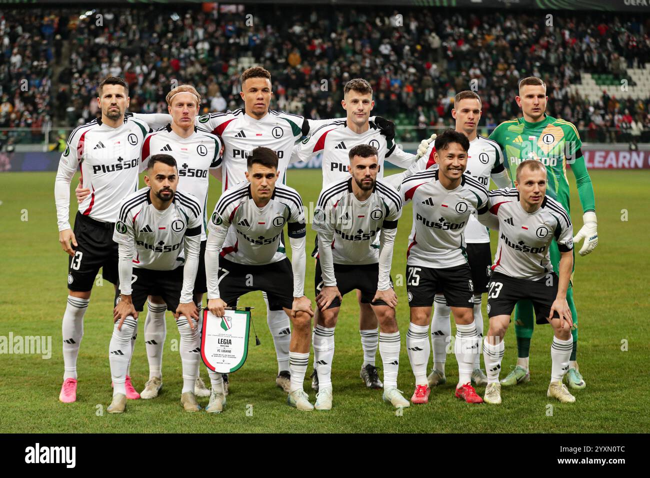 Das Team von Legia Warszawa wurde während des Spiels der UEFA Conference League 2024/2025 zwischen Legia Warszawa und dem FC Lugano im Marshall Jozef Pilsudskis Municipal Stadium gesehen. Endstand; Legia Warszawa 1:2 FC Lugano. Stockfoto