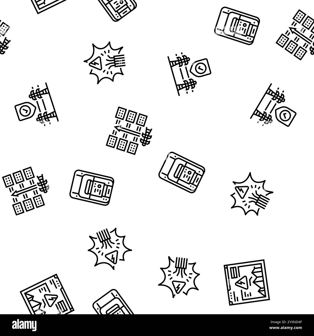 Nahtloser Mustervektor für Stromnetz-Energie Stock Vektor