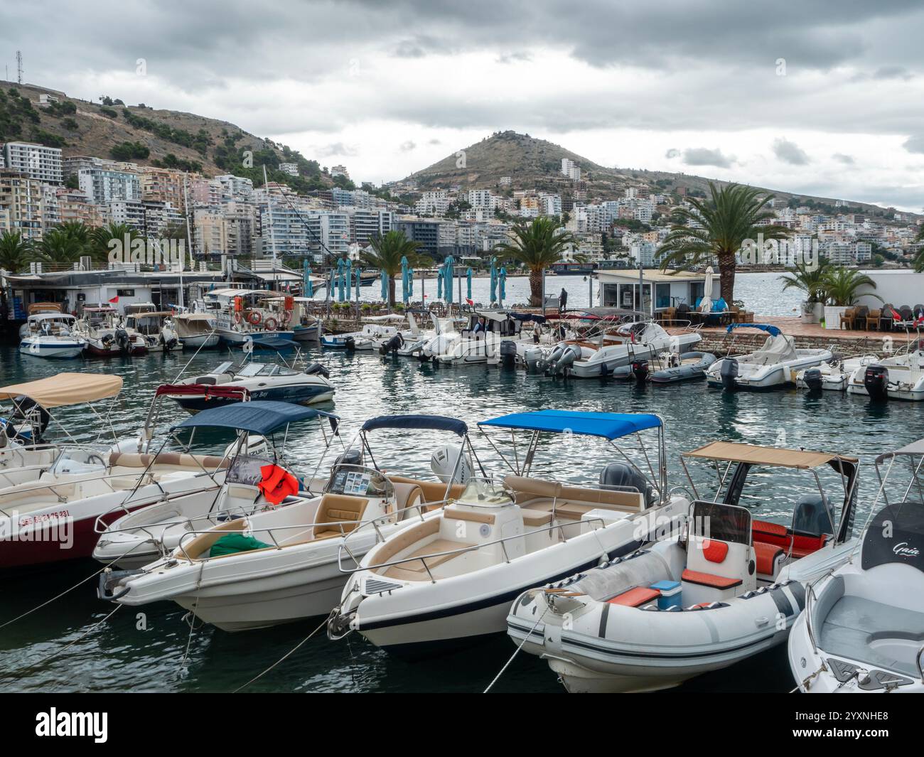 Marina in Saranda in Albanien Stockfoto
