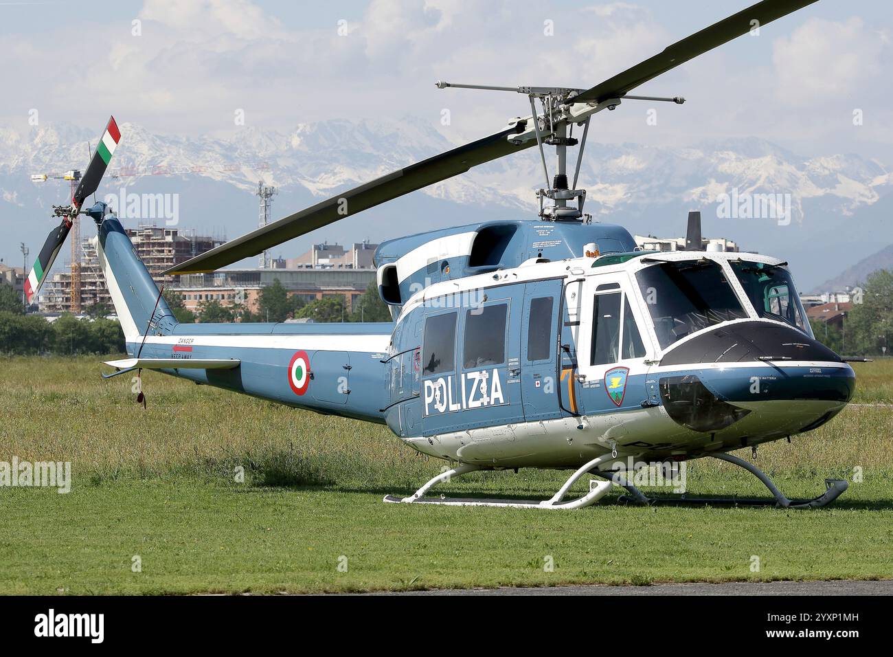 Ab-212 Hubschrauber der italienischen Staatspolizei (Polizia di Stato). Stockfoto