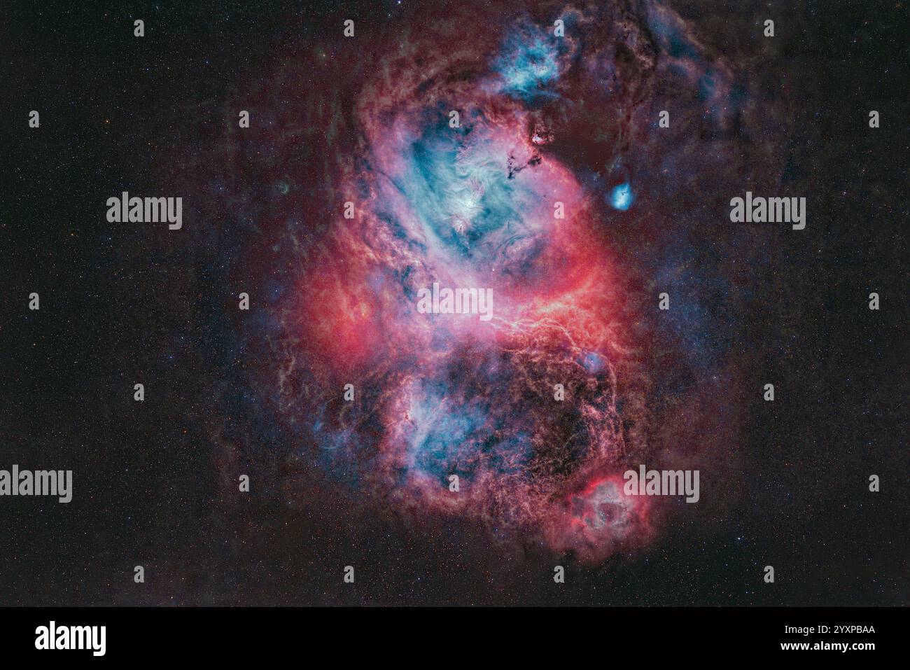 Der offene Sternhaufen NGC 2244 im Rosettennebel. Stockfoto