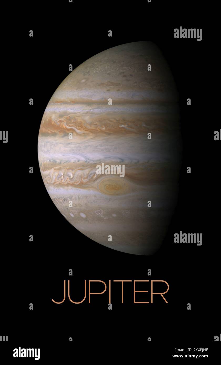 Sonnensystem-Poster von Jupiter. Stockfoto