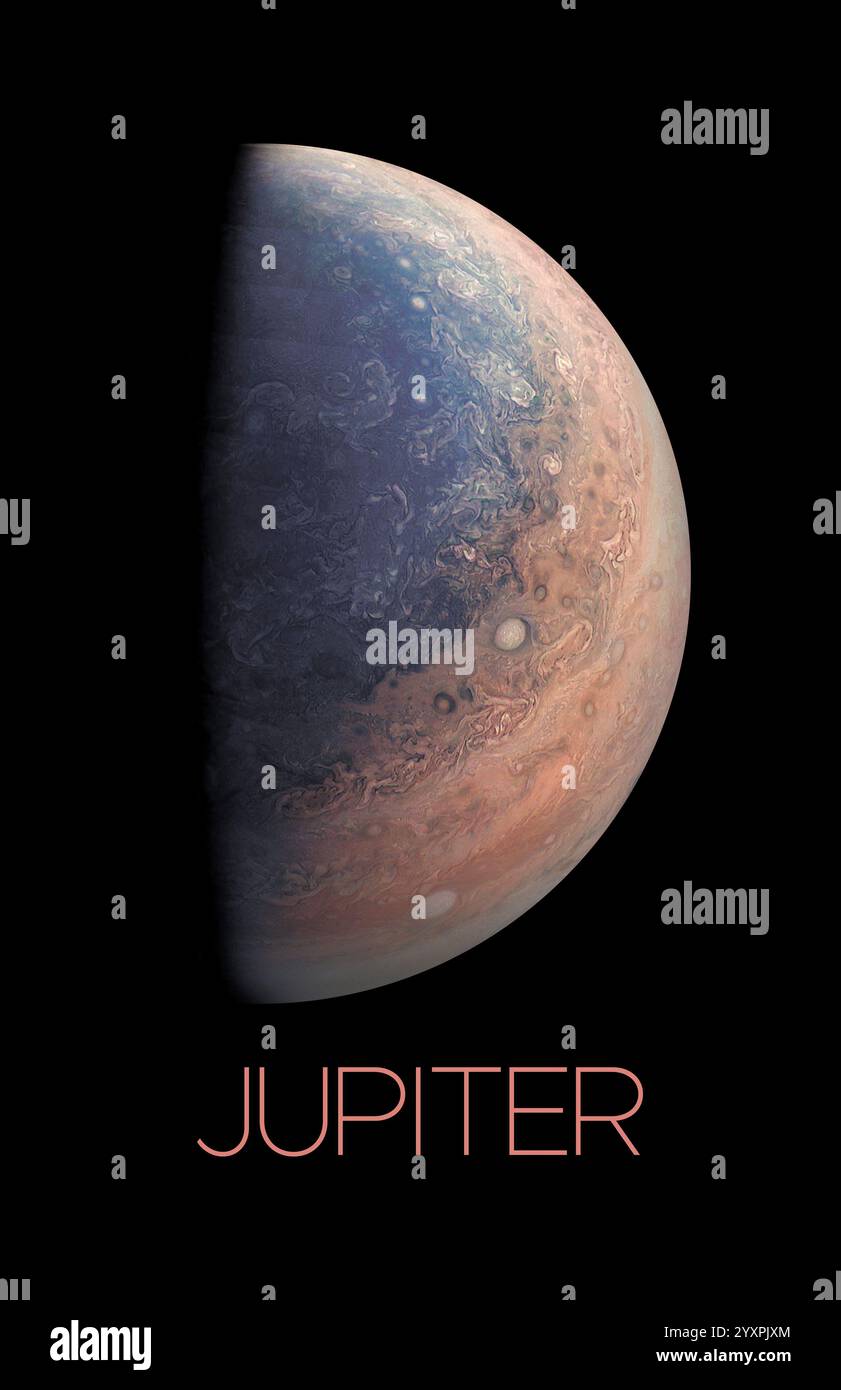 Sonnensystem-Poster von Jupiter. Stockfoto