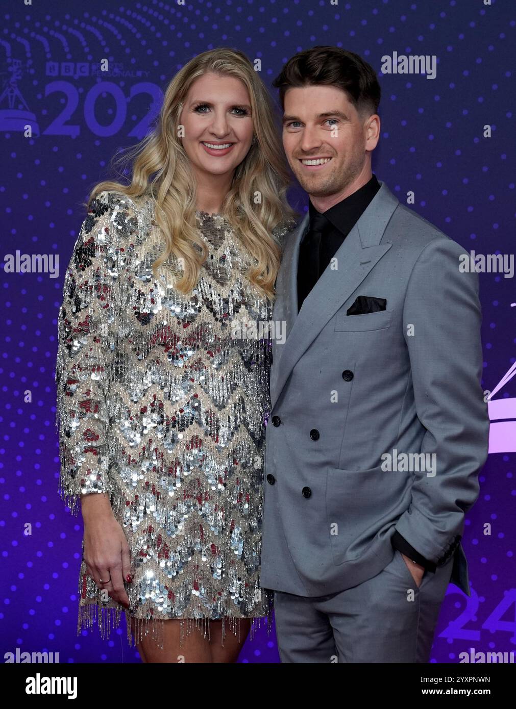 Rebecca Adlington und Andrew Parsons kamen 2024 für die BBC Sports Personality of the Year Awards in MediaCityUK, Salford. Bilddatum: Dienstag, 17. Dezember 2024. Stockfoto