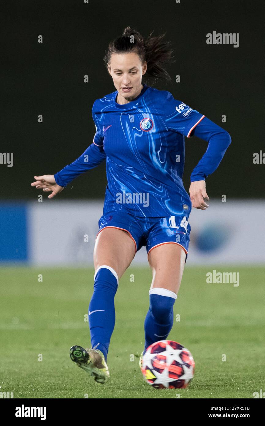 MADRID, SPANIEN - 17. Dezember: Nathalie Bjorn aus Chelsea im Spiel der UEFA Women's Champions League zwischen Real Madrid und Chelsea im Alfredo Di Stefano Stadion in Madrid. (Foto: Guillermo Martinez) Guillermo Martinez/Alamy Live News Stockfoto