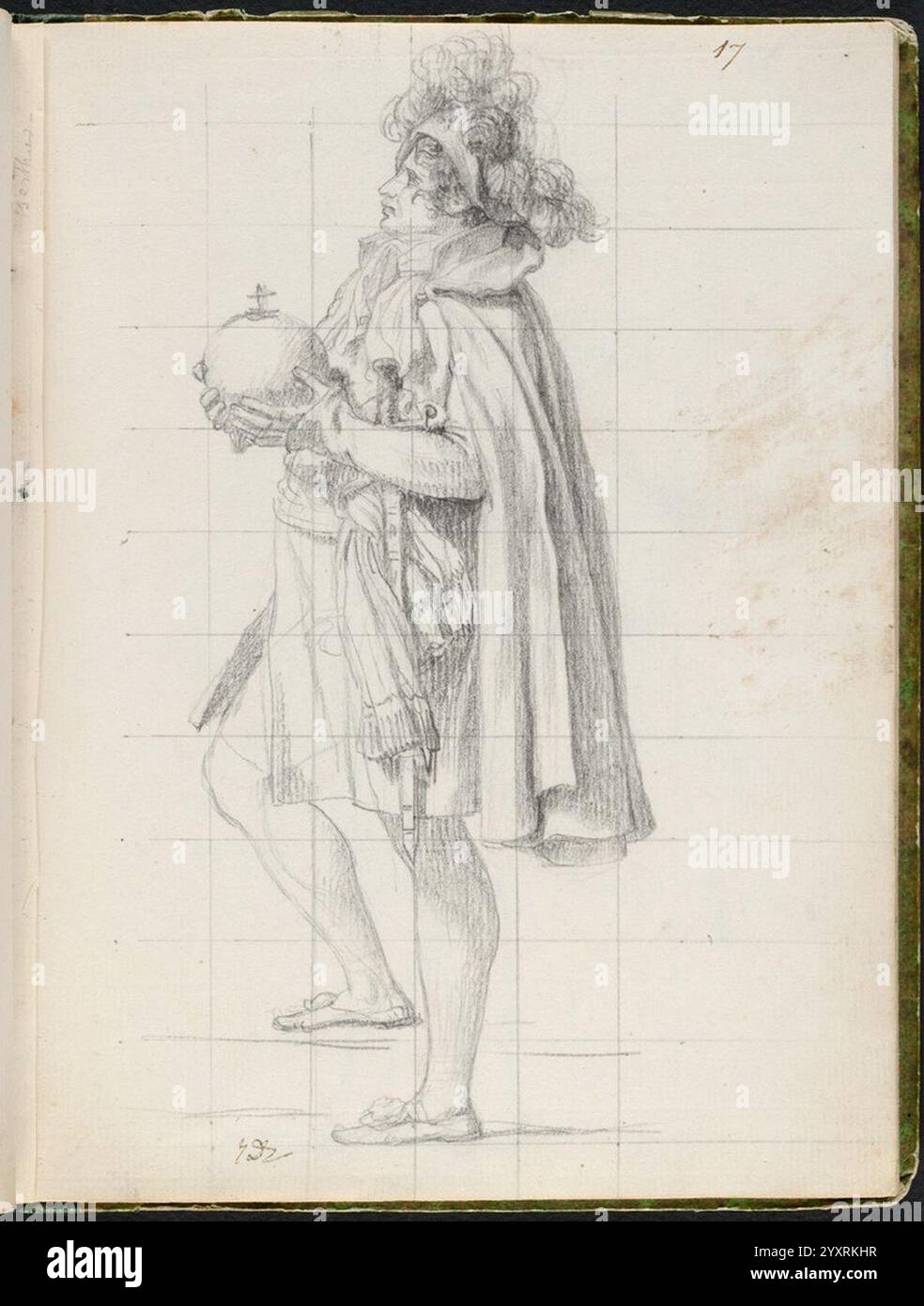 David - 1943.1815.12.17, Maréchal Berthier, Prinz de Neuchâtel, der die kaiserliche Kugel Karls des Großen hält. Stockfoto