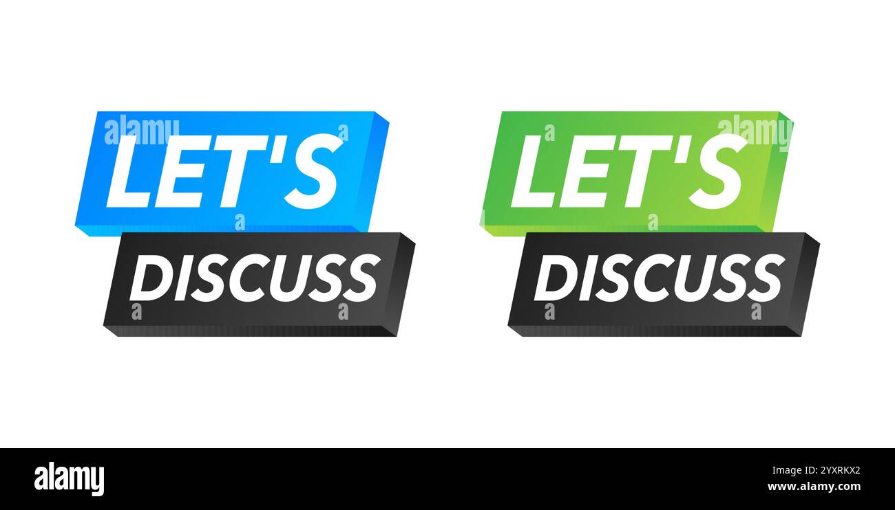 Sprechen wir nun über Banner, das Menschen zum Reden und Kommunizieren einlädt Stock Vektor