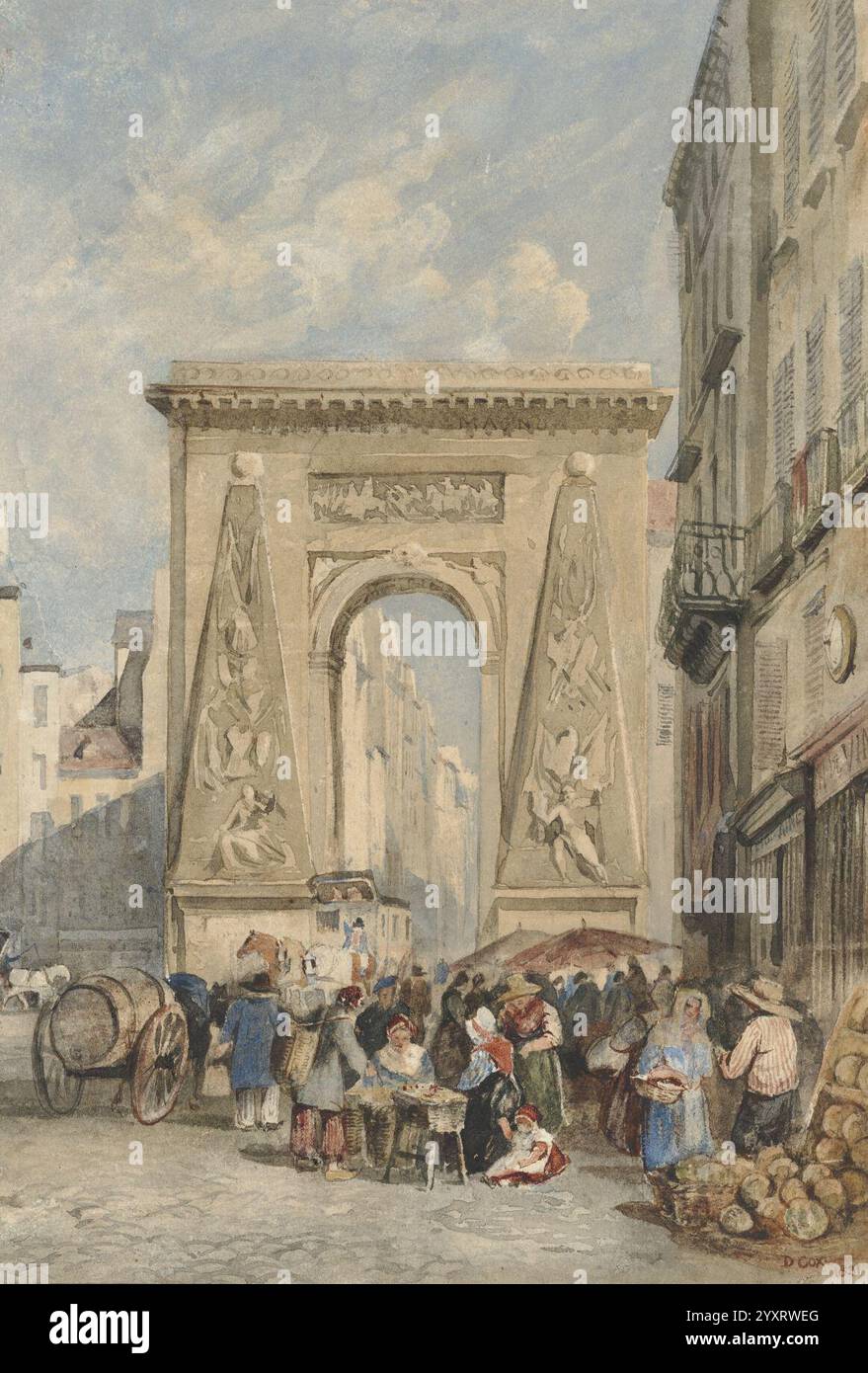David cox sen schuldet porte saint denis paris d6491718111456). Stockfoto