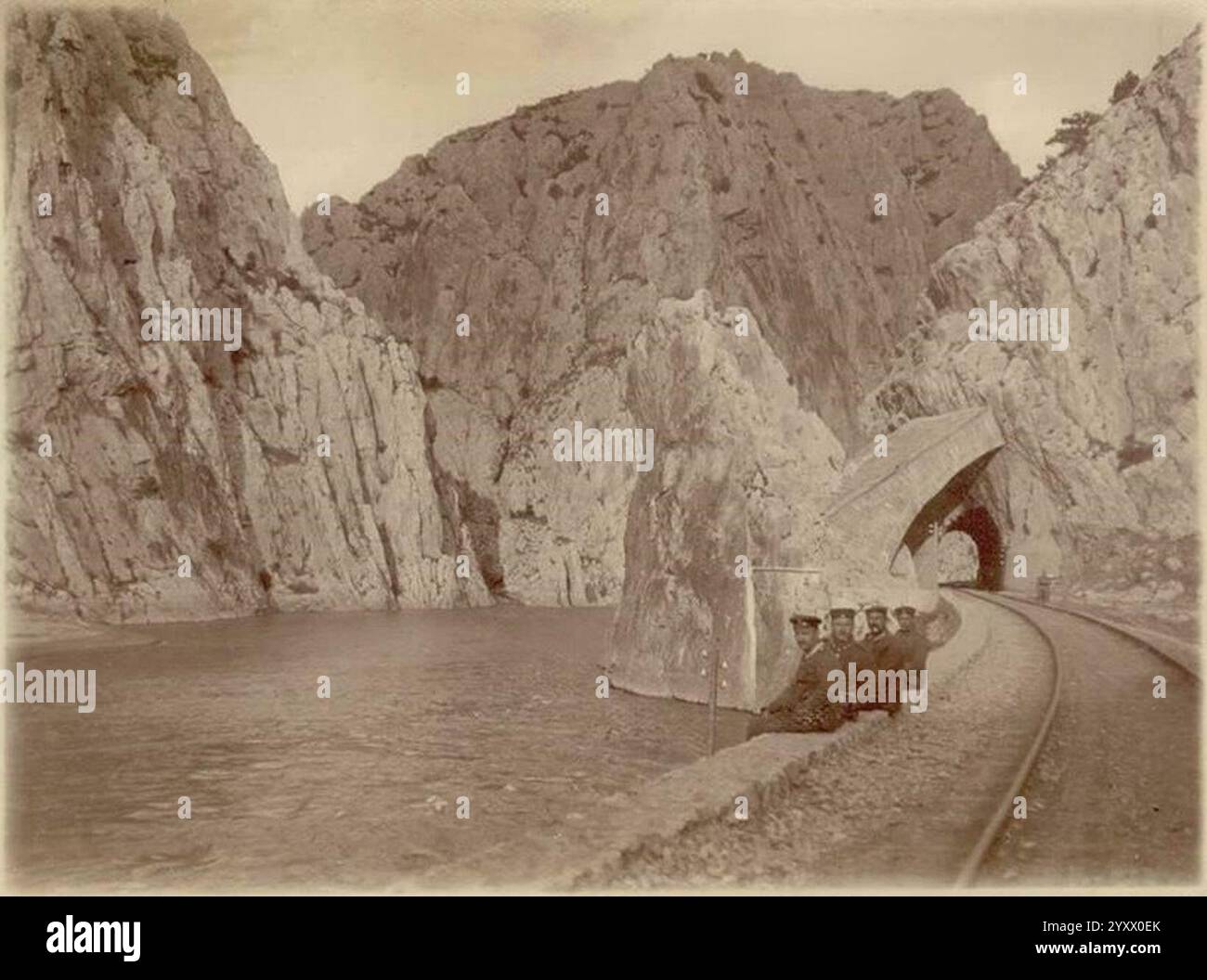 Postkarte Demir Kapija Canyon 1916 5. Stockfoto