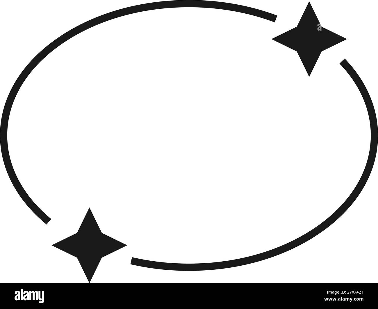 Ovale Form mit blinkenden Symbolen. Böhmisches Dekoelement. Vintage-Ornament. Kosmische, mystische, magische oder futuristische Dekoration. Vektorgrafik. Stock Vektor