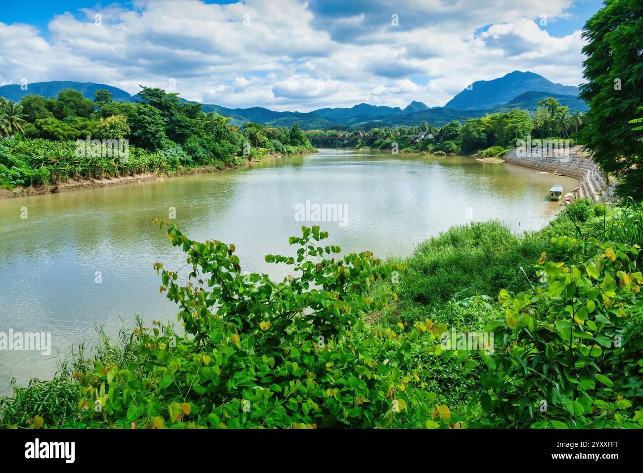 Mekong River in Luang Prabang, Laos. Stockfoto