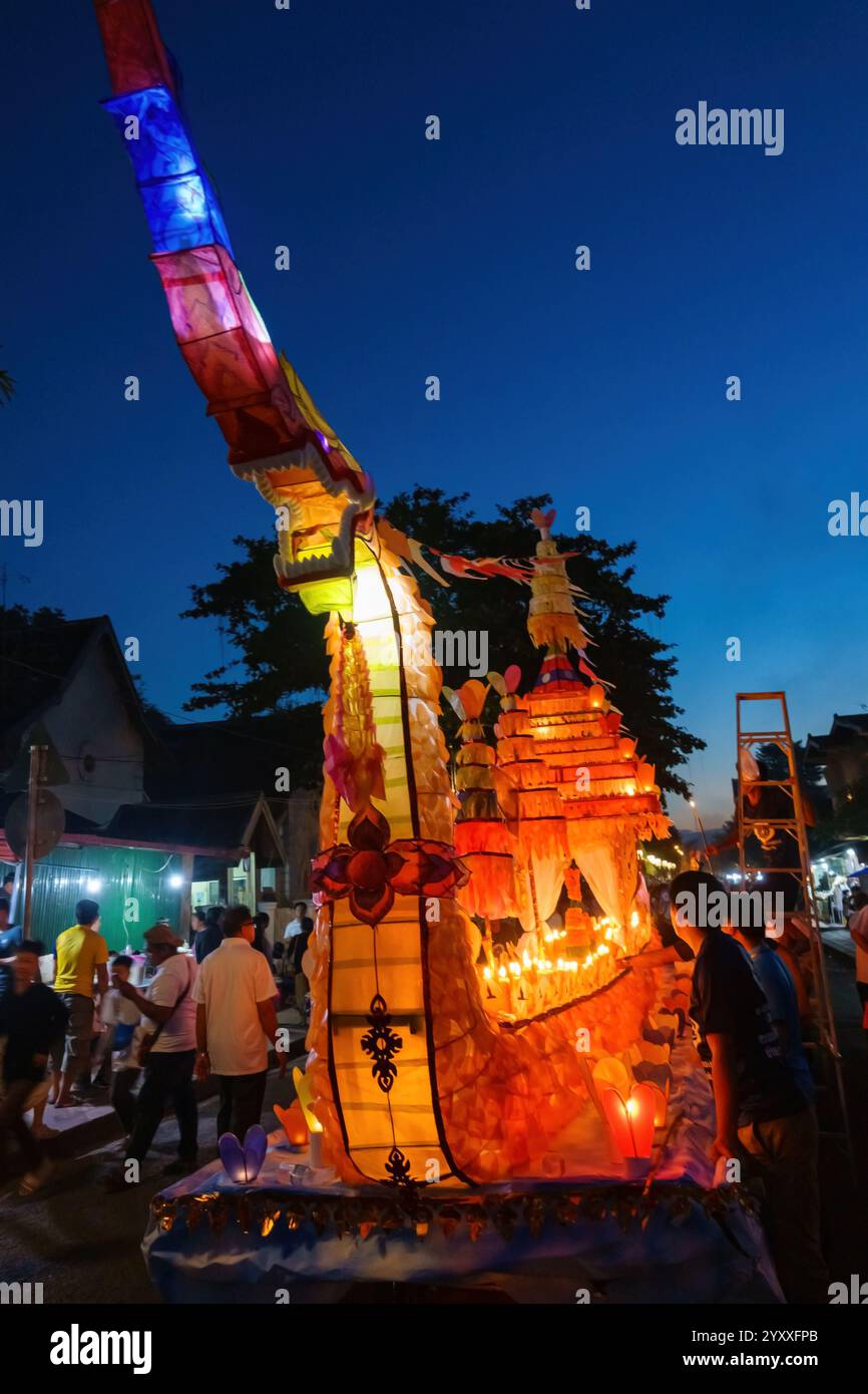 Light Boat Festival (Boun Lai Heua Fai) in Luang Prabang, Laos Stockfoto