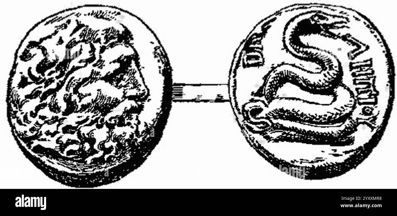 Dictionnaire de la Bible – F. Vigouroux – Tomé I 21 – Monnaie Pergame. Stockfoto