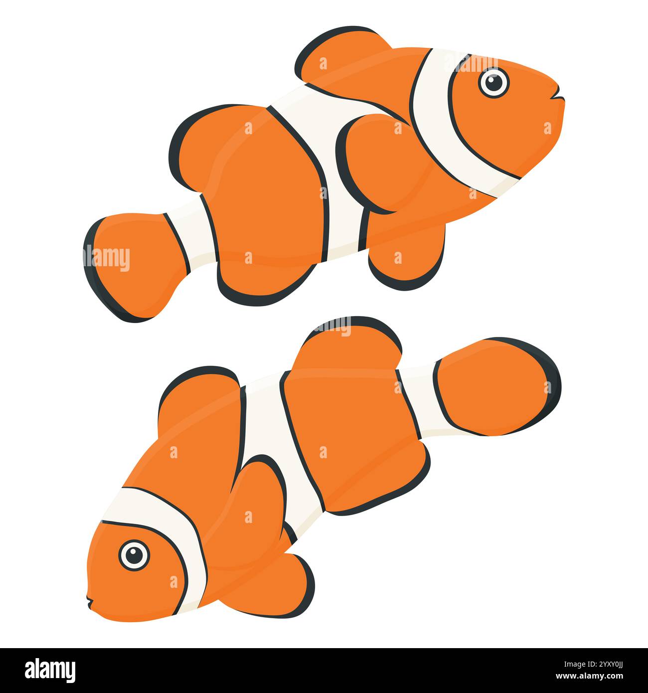 Clownfisch Unterwasser Wildtier Vektor. Niedliches Clown-Fisch-Element. Stock Vektor