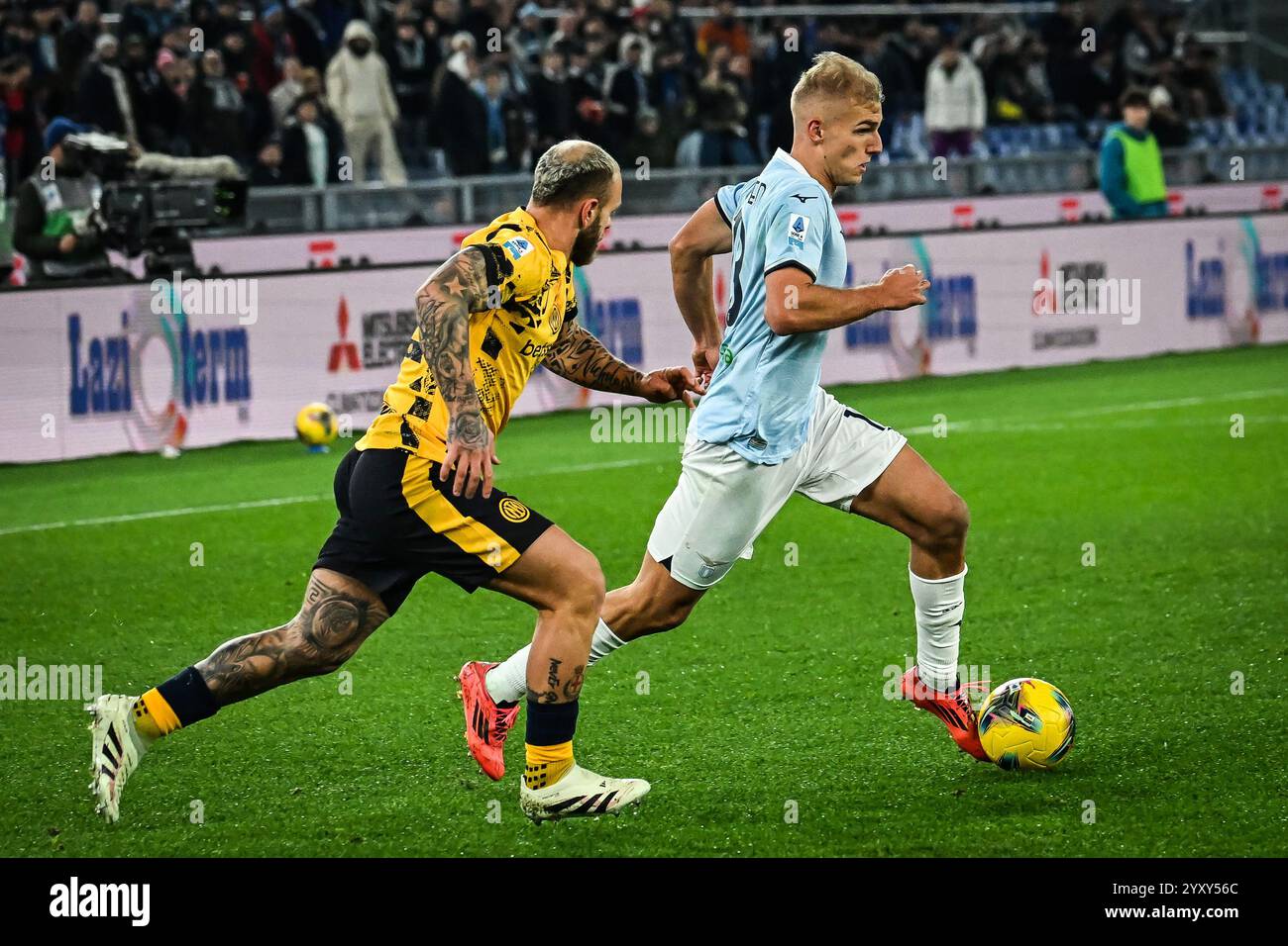 Gustav ISAKSEN von Latium Rom während des italienischen Meisterschaftsspiels Serie A zwischen SS Lazio und FC Internazionale am 16. Dezember 2024 im Stadio Olimpico in Rom Stockfoto
