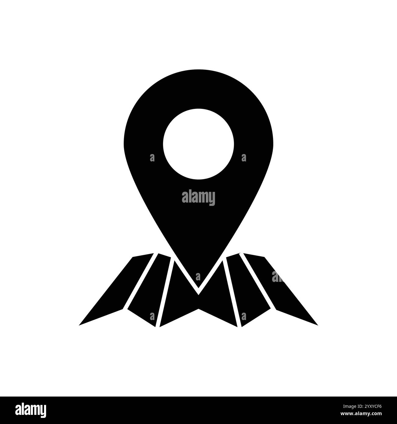 Design der flachen Vektorillustration für das Symbol des Positionierstifts Stock Vektor