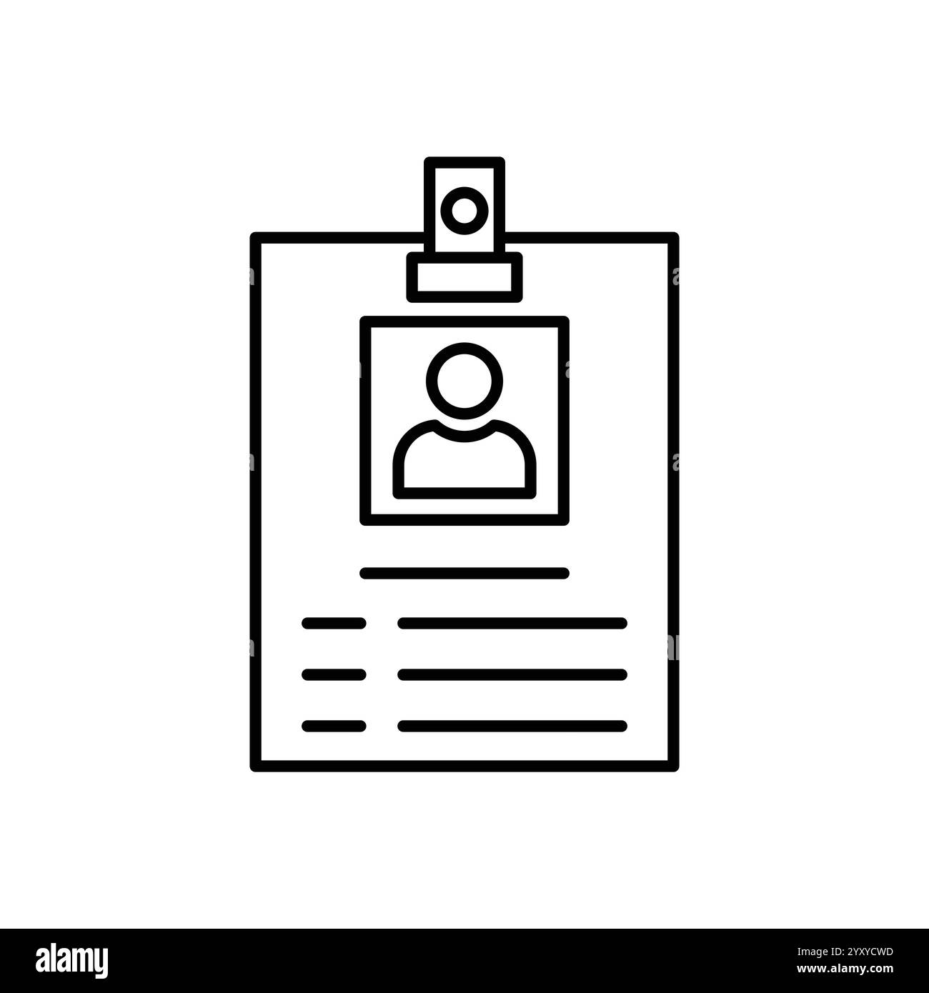 Vektor-Symbol ID-Karte Besucherteilnehmer Stock Vektor