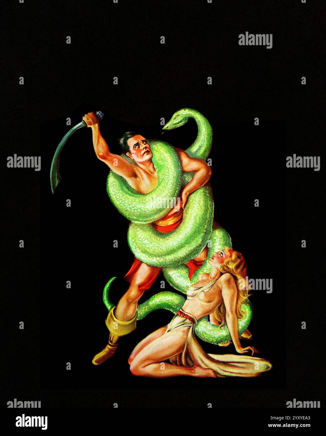 Cover von Weird Tales (August 1934): The Feature Story ist Robert E. Howards 'The Devil in Iron' - Cover Art von Margaret Brundage Stockfoto