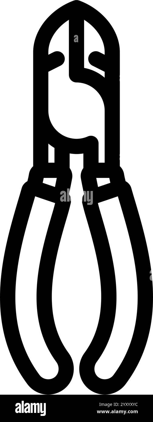 Drahtschneider Autoreparatur-Werkzeug-Linie Symbol Vektor-Illustration Stock Vektor