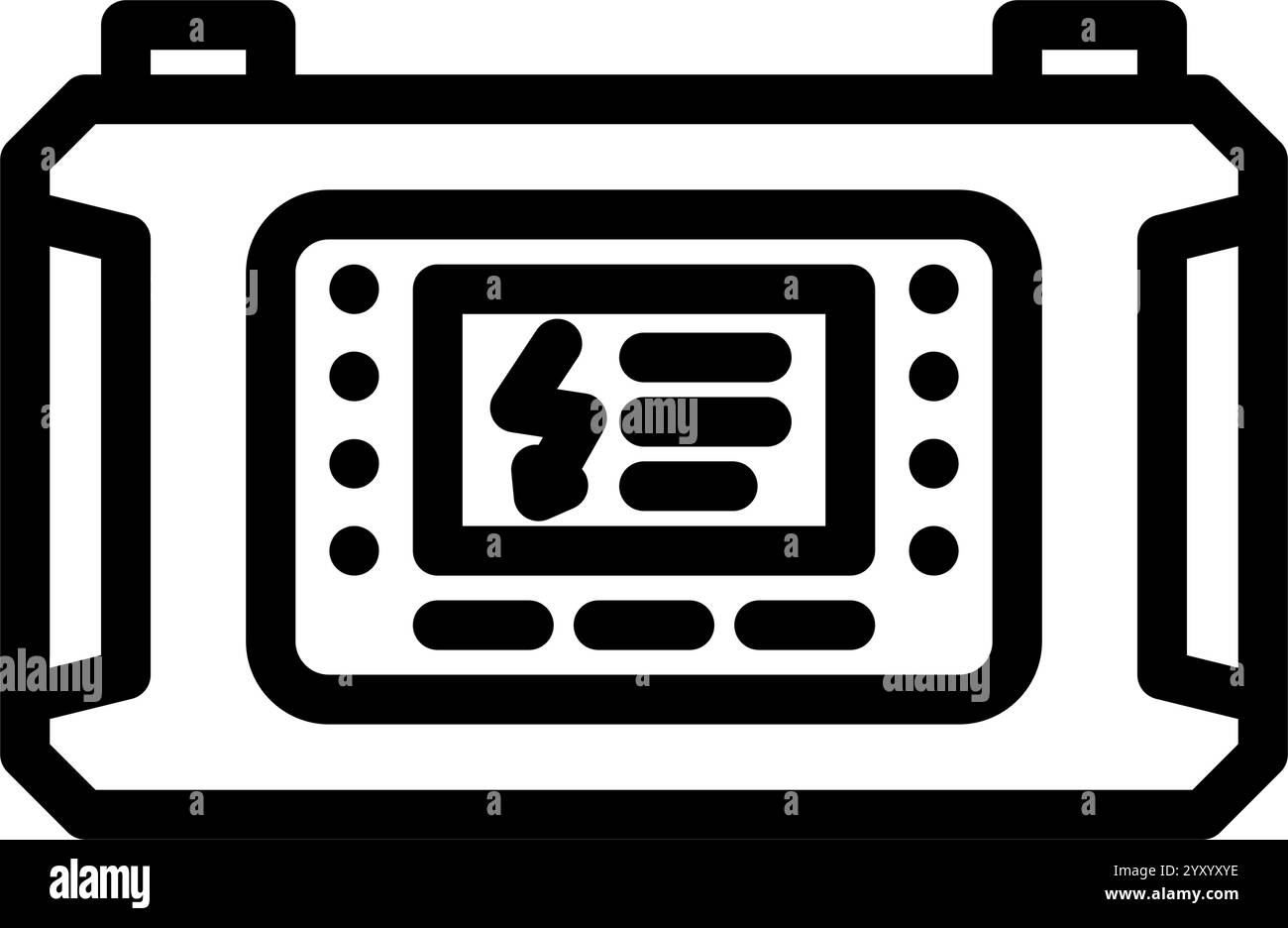 Kfz-Batterieladegerät Kfz-Liniensymbol Vektorillustration Stock Vektor