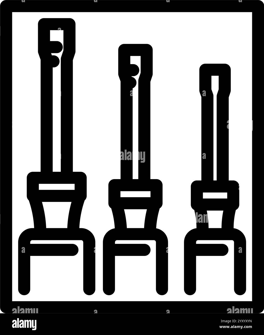 Schraubendreher Autoreparaturwerkzeug Linie Symbol Vektor Illustration Stock Vektor