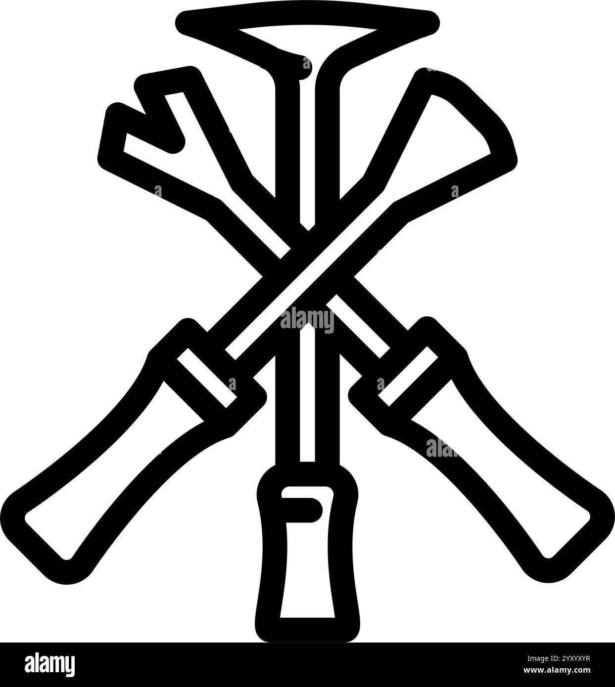 Brechstange Autoreparaturwerkzeug Linie Symbol Vektor Illustration Stock Vektor