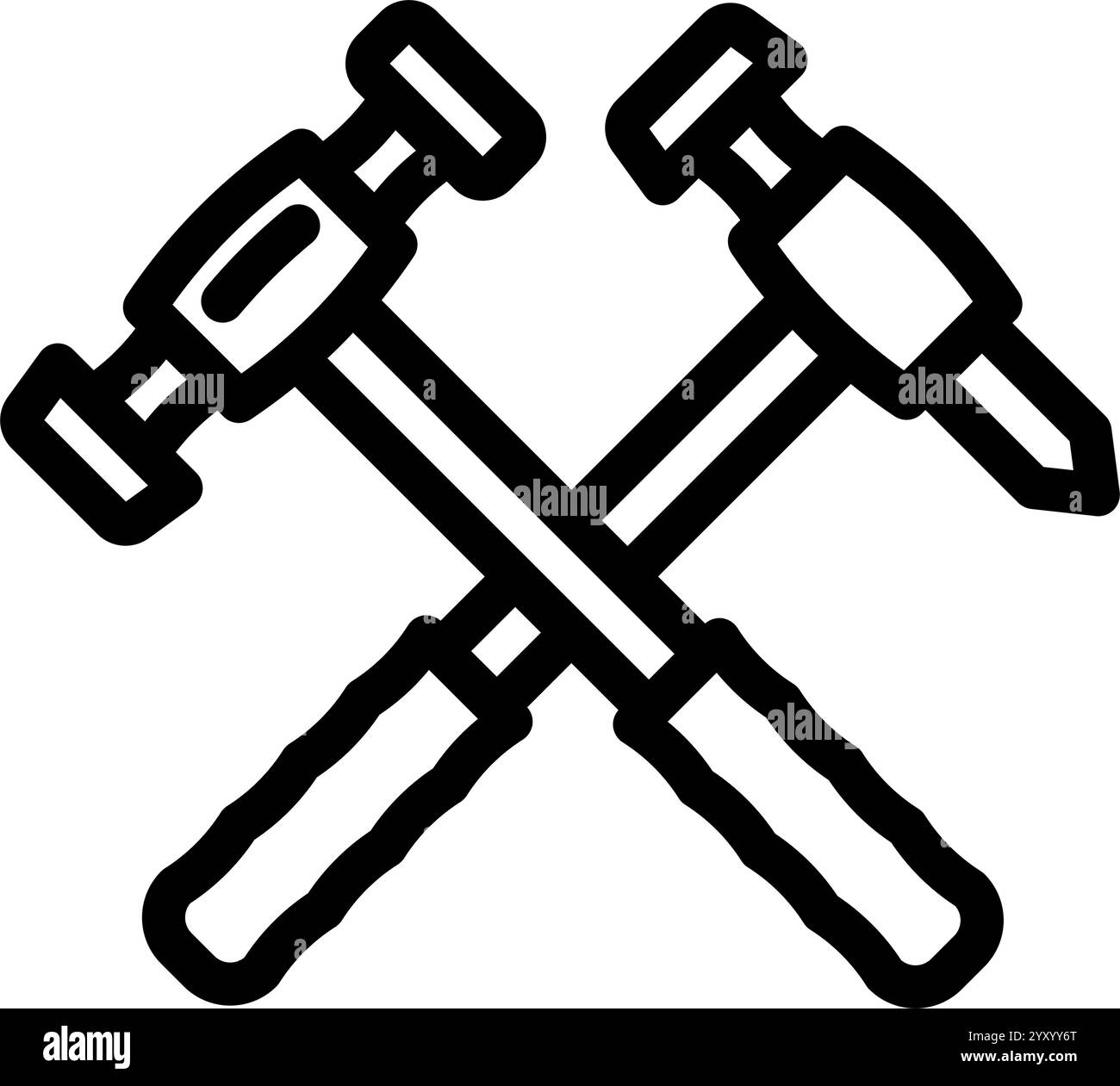 Hammer Car Repair Tool Linie Symbol Vektor Illustration Stock Vektor