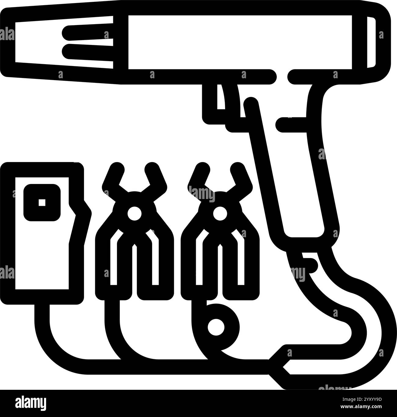 Zeitleuchte Auto Reparatur Werkzeug Linie Symbol Vektor Illustration Stock Vektor