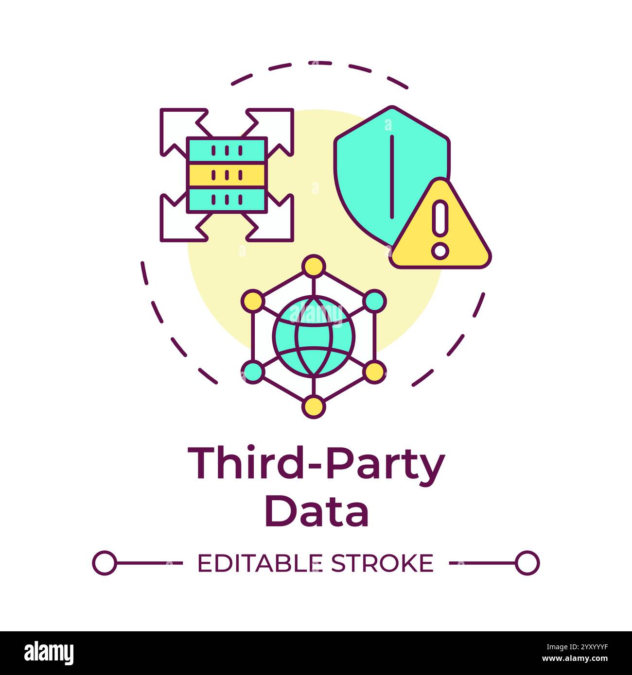 Symbol für mehrfarbiges Konzept für Daten von Drittanbietern Stock Vektor