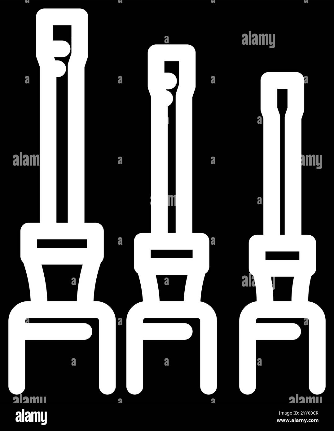 Schraubendreher Autoreparaturwerkzeug Glyphe Symbol Vektor Illustration Stock Vektor