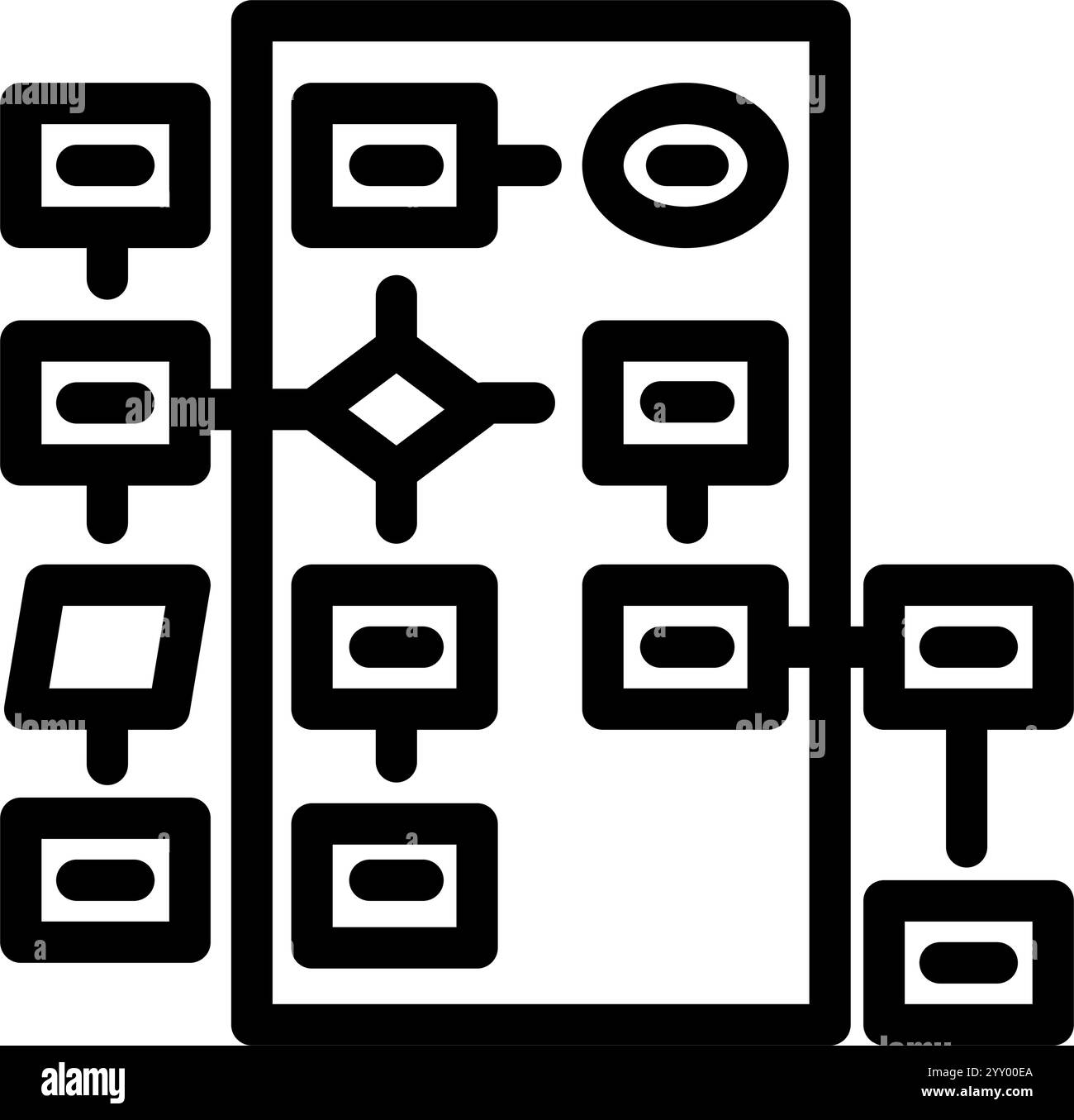 Algorithmus-Flussdiagramm für maschinelles Lernen, Symbol-Vektor-Illustration Stock Vektor