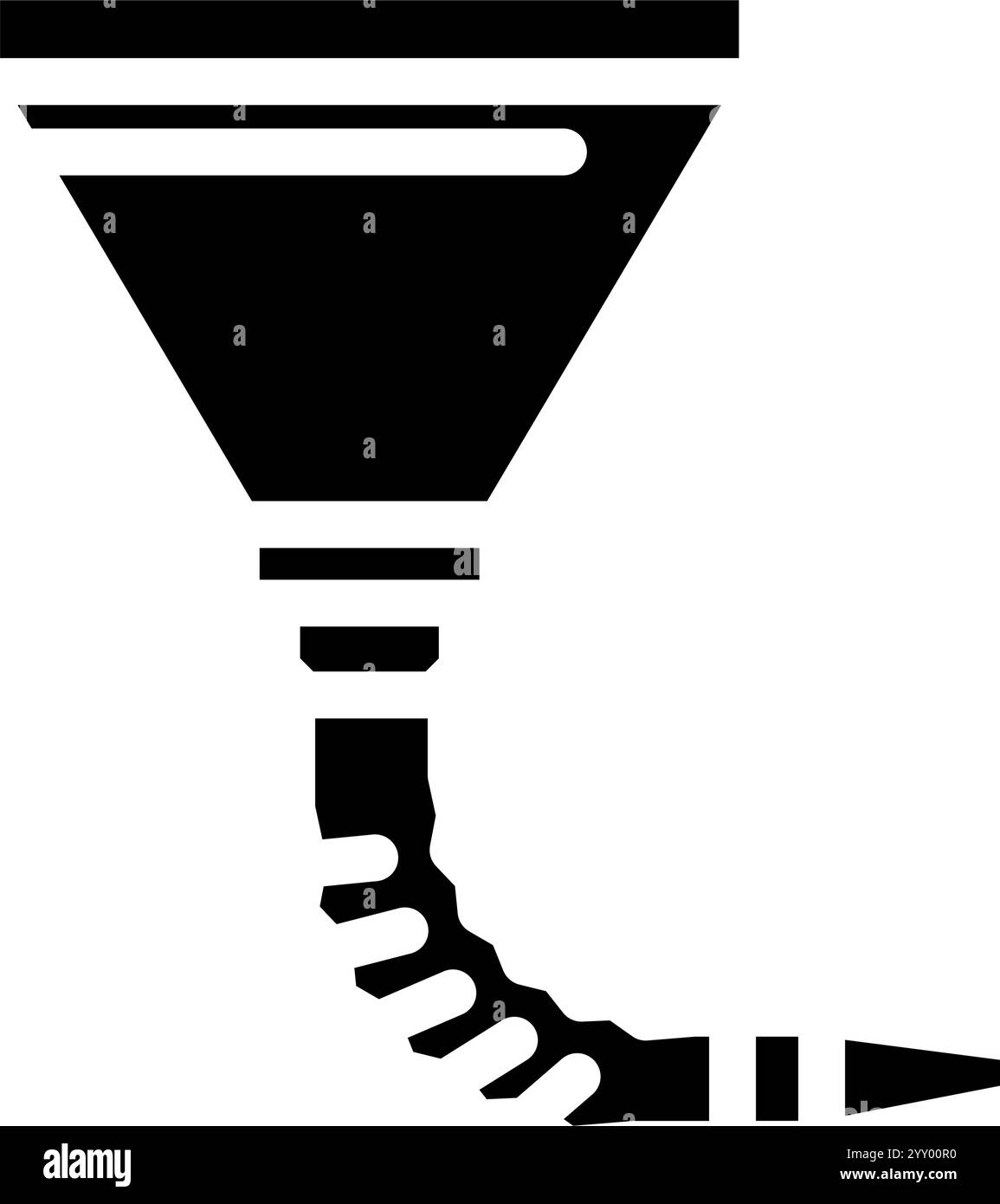 Trichter Auto Reparatur Werkzeug Glyphe Symbol Vektor Illustration Stock Vektor