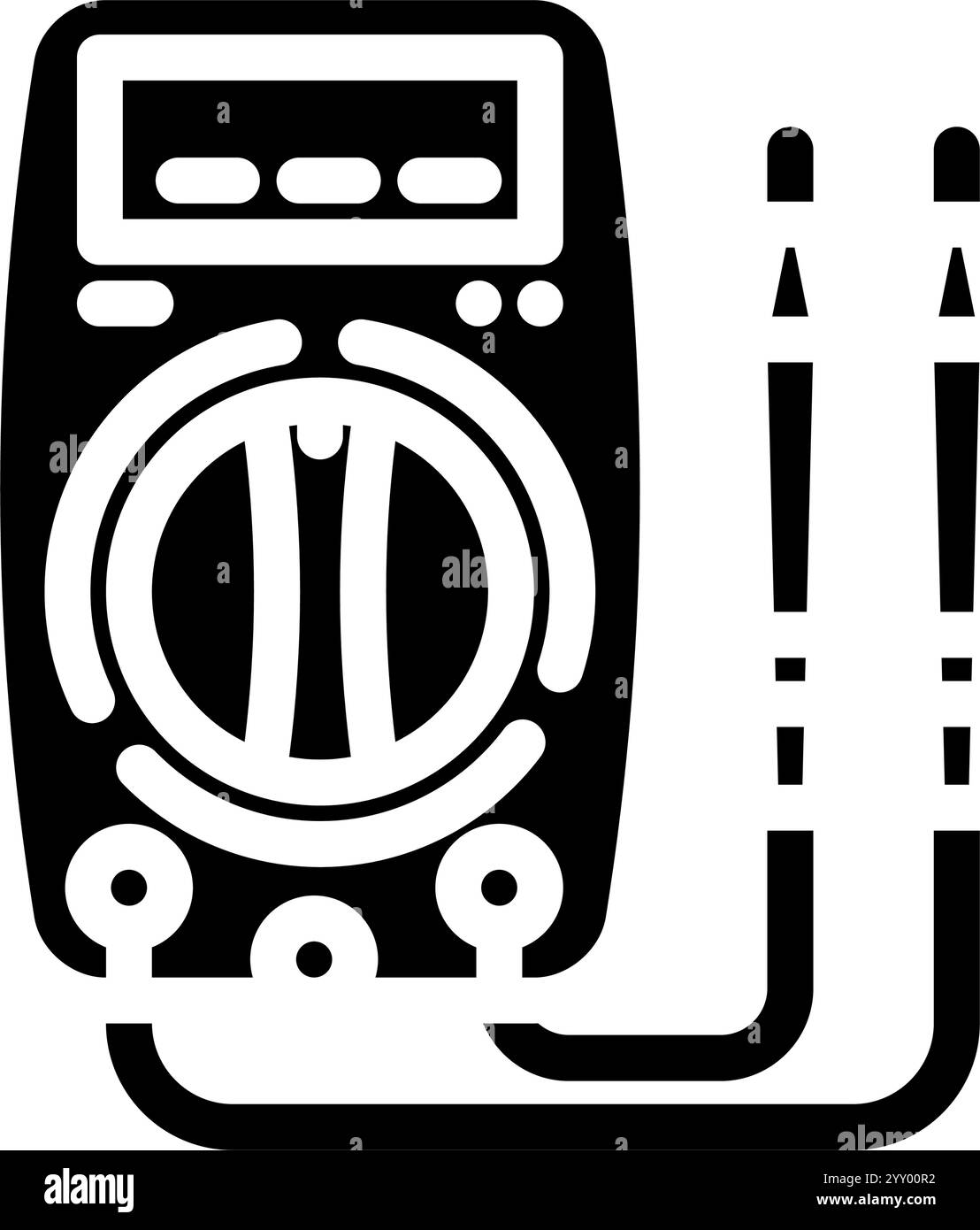 Multimeter Autoreparaturwerkzeug Glyphe Symbol Vektor Illustration Stock Vektor